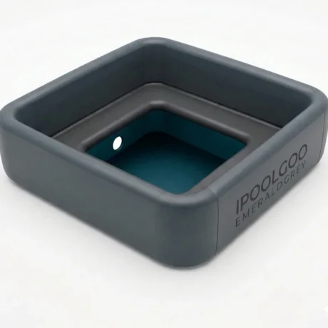 Rectangular inflatable pool with built-in benches